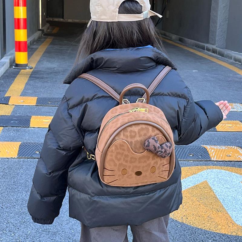 Hello Kitty Cartoon Cat Kids Backpack With Breathable Pu Material For School And Daily Use