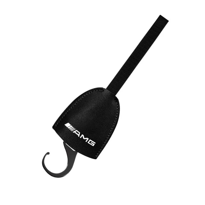 AABIG1 1/2pcs Leather Car Seat Back Hooks Portable Hanging Bag Rack Stickers For Mercedes Benz AMG W204 W213 W205 W211 W212 W176