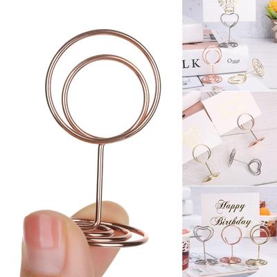 Decoración de escritorio dorada, suministros de boda, abrazaderas, soporte, Clips para fotos, soporte para números de mesa, tarjeta de lugar