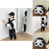 Adorable Cartoon Panda Canvas Backpack For Boys And Girls Age 3 To 6 Years