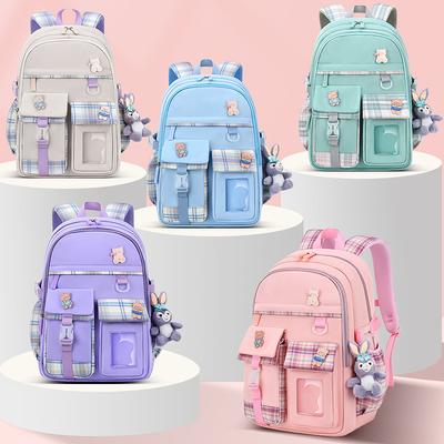 New Primary School School Bag, Female Cartoon Cute Children's Backpack Lightweight Student School Bag