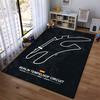Berlin Tempelhof Circuit Track Map Non-slip Rug Suitable for Living Room and Bedroom Sofas.