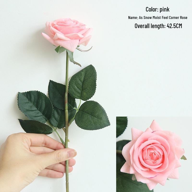 Single Stem Artificial Rose Arrangement for Home Décor - Silk Floral Display