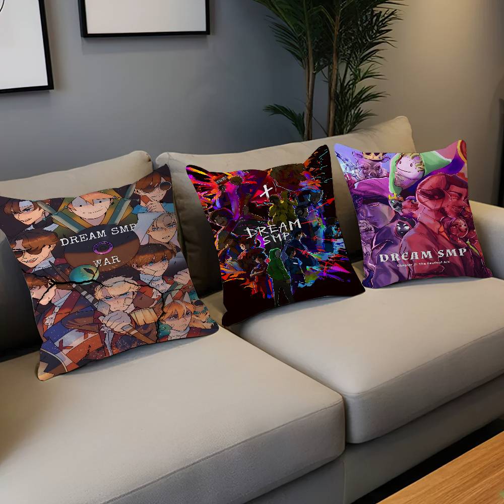 Dream Smp Japanese Anime Cushion Cover Pillowcase Upholstery Sofa Throw Pillow Home Decor Pillowcas