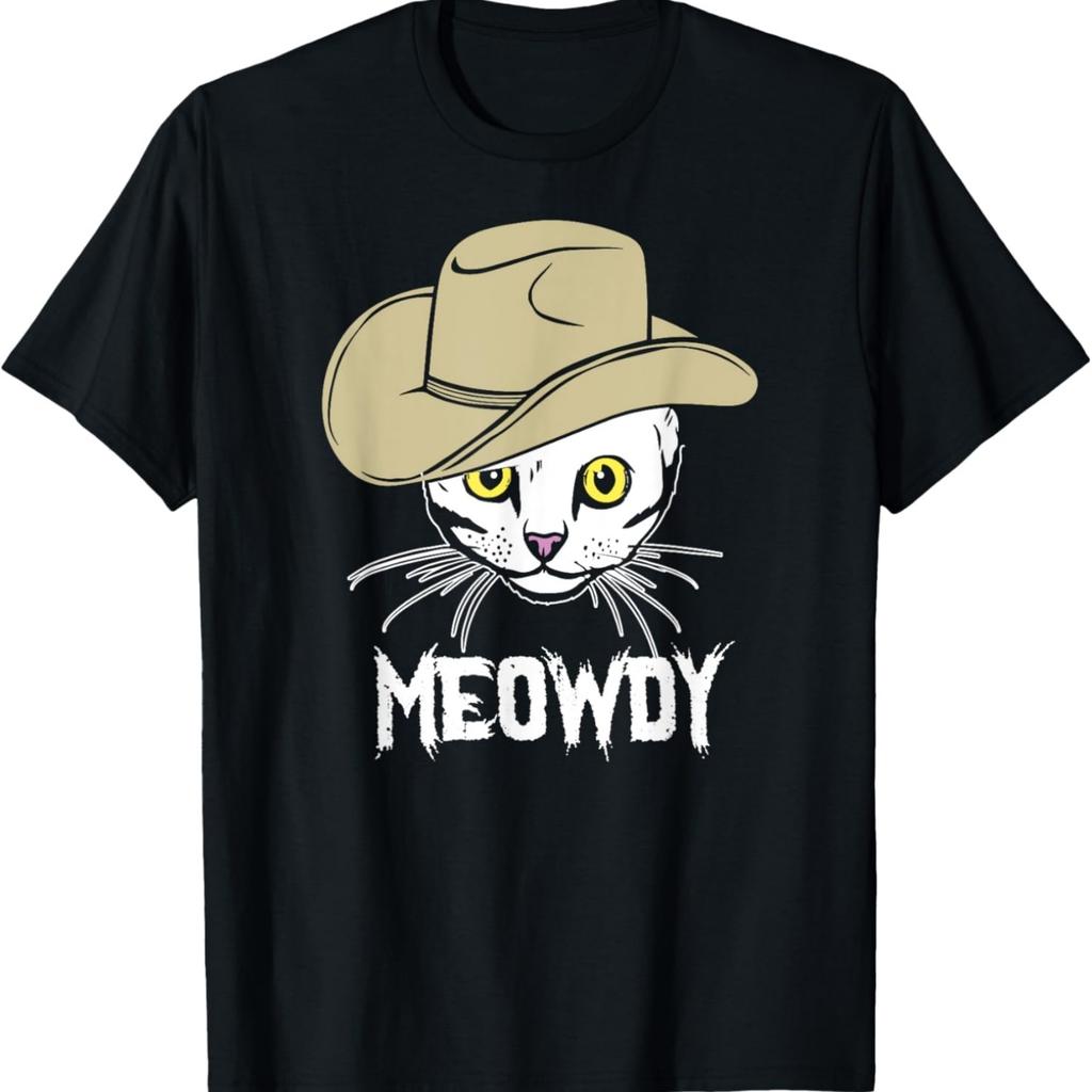 Meowdy Funny Cat Cowboy Hat , Funny Cat Meme T-Shirt