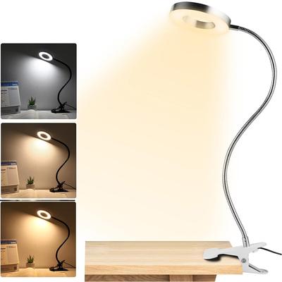 LED-Leseleuchten 360°Flexible dimmbare Tischlampe zum Anklipsen im Innenbereich, Schlafzimmer, Augenschutz, Schreibtischleuchte, Buchklemme