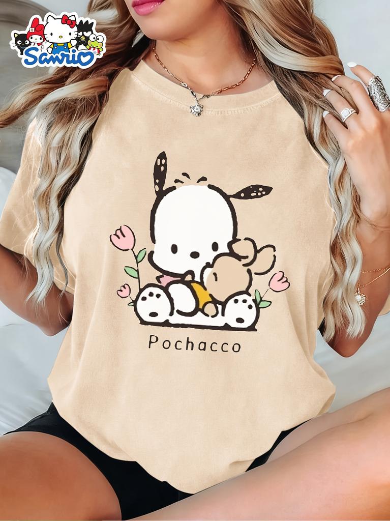 Genuine Sanrio Authorized Women's Elegant Short-sleeves Are Suitable for Daily and Holiday Wear In Spring, Summer and Autumn.