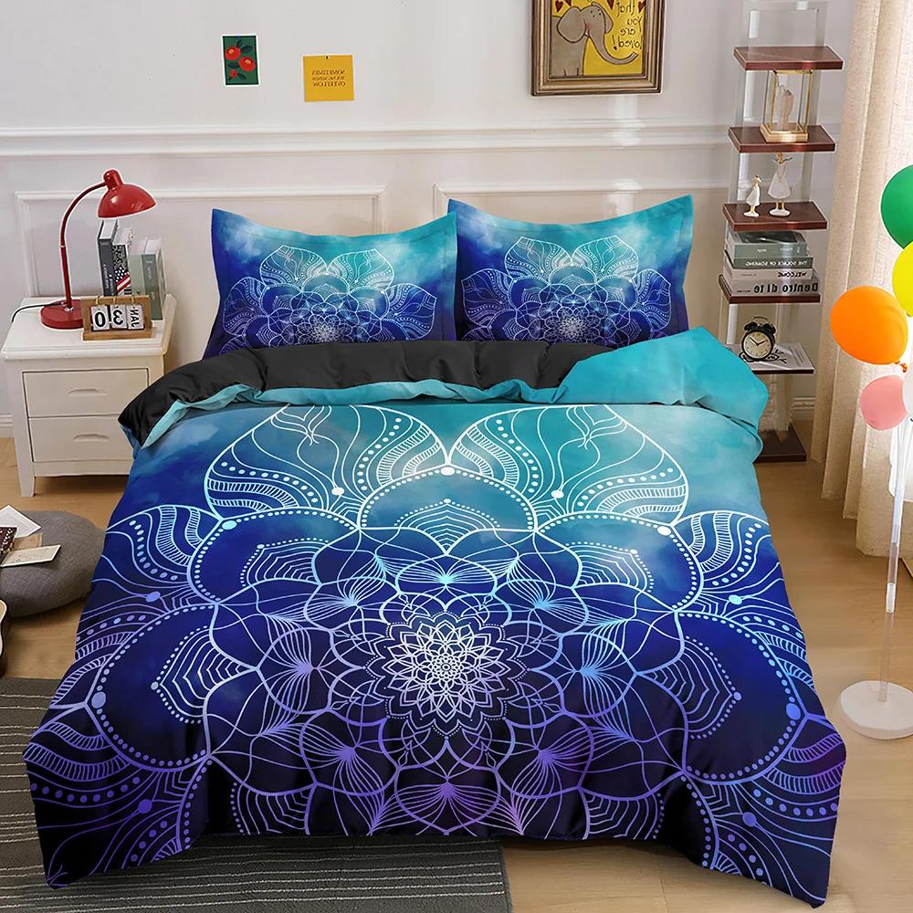 

Psychedelic Boho Luxury Bedding Set 3PCS With Pillowcase King Duvet Cover Queen 2/3pcs Polyester Comforter Cover Home Textile EU single(135x200cm)