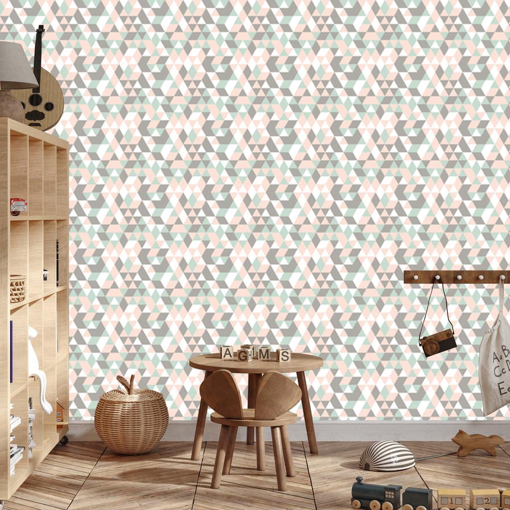 Geometric colorful pattern wallpaper for living room and bedroom 50x1000