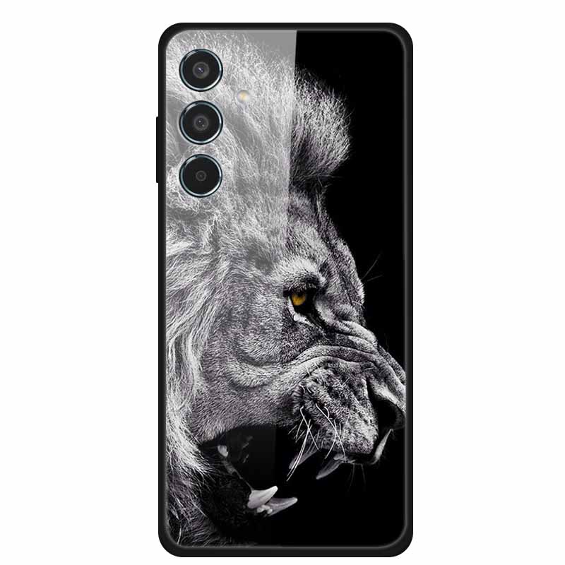 Glass Back Cover For Samsung Galaxy S24 FE Case S24FE Hard Tempered Glass Case For Samsung Galaxy M55 A16 Phone Case Soft Bumper