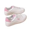 Zapatos Blancos Mujer Primavera Otoño Suela Plana Zapatillas de Cuero Casual con Cordones Estilo Estudiantes Universidad Zapatos de Tabla Femenino