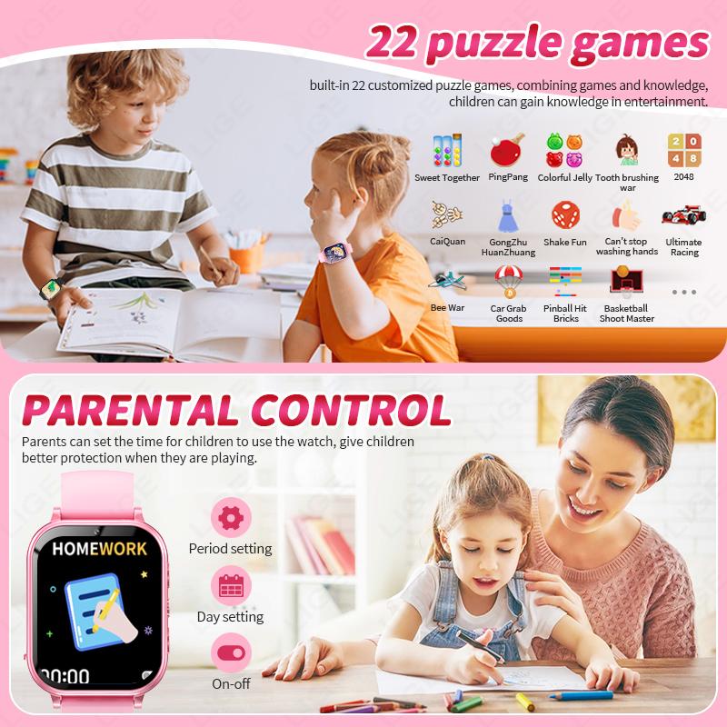 Children's Smart Watch Girl Boy Smart Watch Child Watch Age 3-12 Years Old Kid Intelnt Learning Game Camera Smartwatch