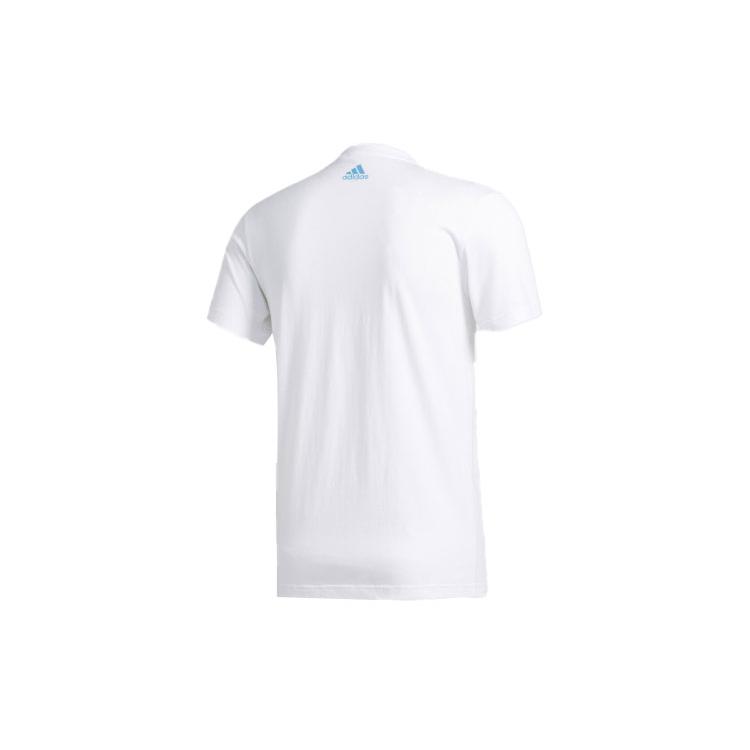 Adidas T Shirts Men's White Crew Neck Moderate Straight Fit FM7528