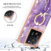 For Xiaomi 13T/13T Pro/Redmi K60 Ultra Case with Ring Kickstand Marble Pattern Electroplating TPU Back Cover