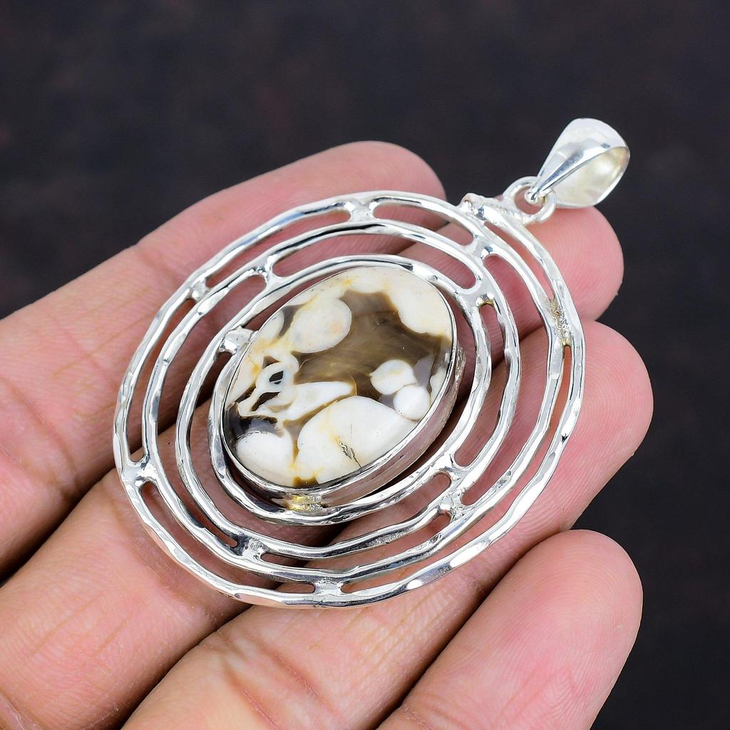 Peanut Wood Jasper Pendant Handmade Pendant Gemstone Unique Jewelry 925 Sterling Silver Pendant Women Pendant Gifts For Mom Designer Jewelry