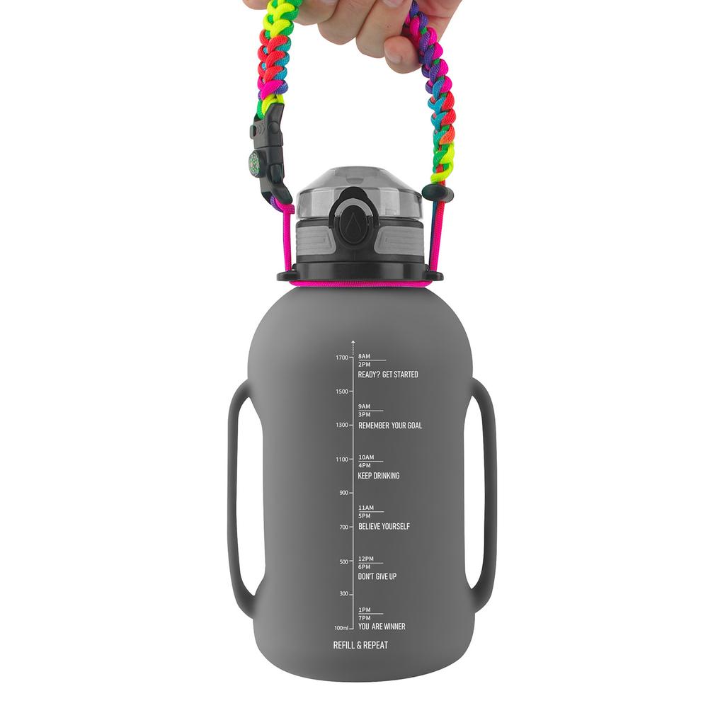 Collapsible Silicone Water Bottle, Large Capacity Leakproof Foldable Cup with Strap, BPA Free Portable Water Jug for Sports