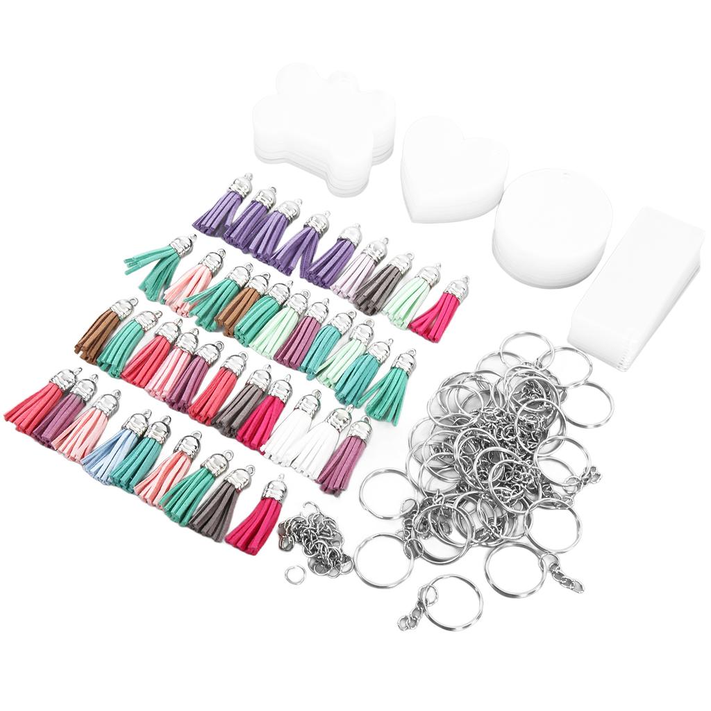 DIY Keychain Set Special Shape Acrylic Blanks HandMade Key Chain Pendants Making Accessories
