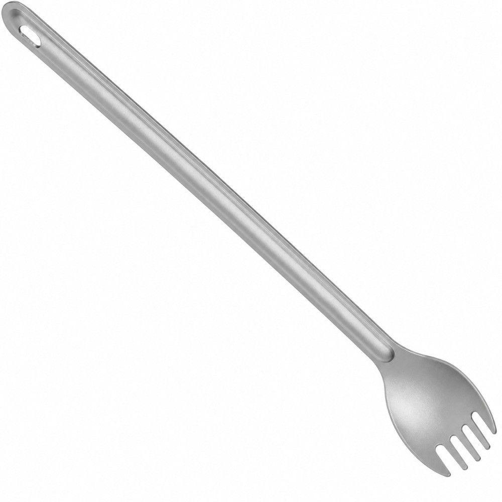 Lightweight Camping Spork Titanium Backpacking Spoon Convenient Long Handle Utensil Outdoor Use