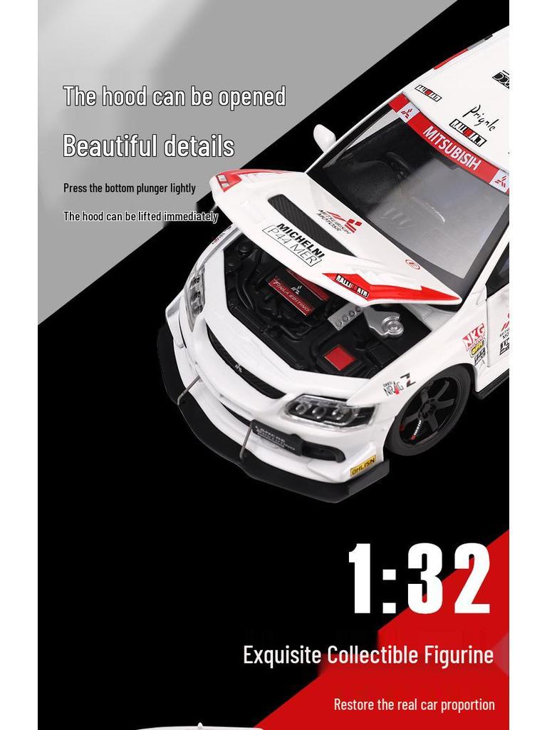 Mitsubishi Evo 1:32 Alloy Car Model with Pull-Back and Sound Effects - EVO Rally Series Collectible Ornament