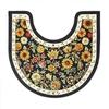Floral Pattern Toilet U-shaped Mat Absorbent Bath Mat Practical Bathroom Floor Rug  Household