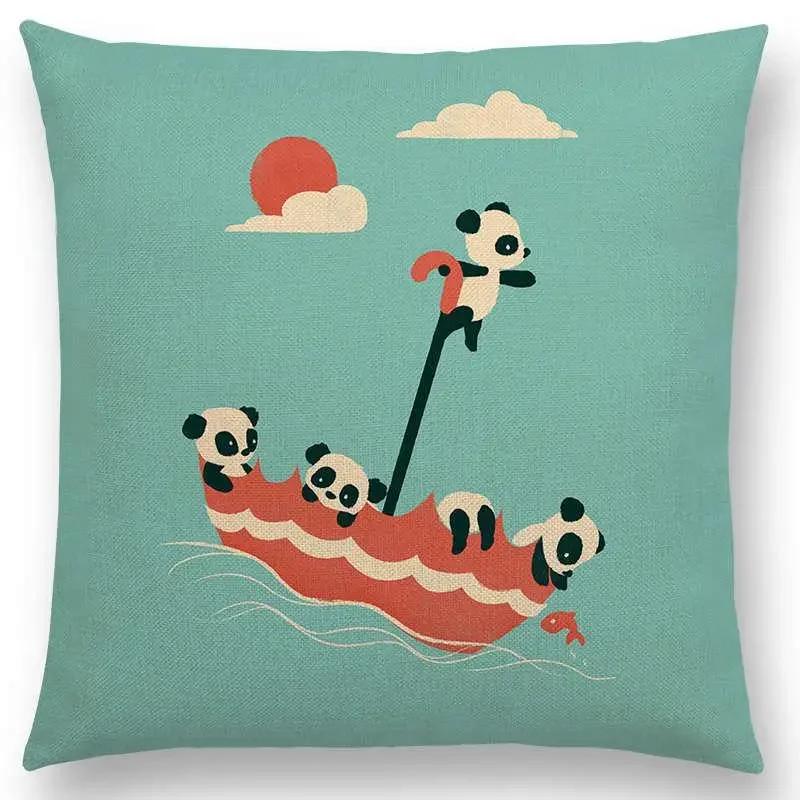 Neueste Cartoon-Tiere Niedlicher Hai Katze Vogel Giraffe Pinguin Wal Eisbär Nilpferd Panda Kissenbezug Auto Sofa Wurfkissenbezug