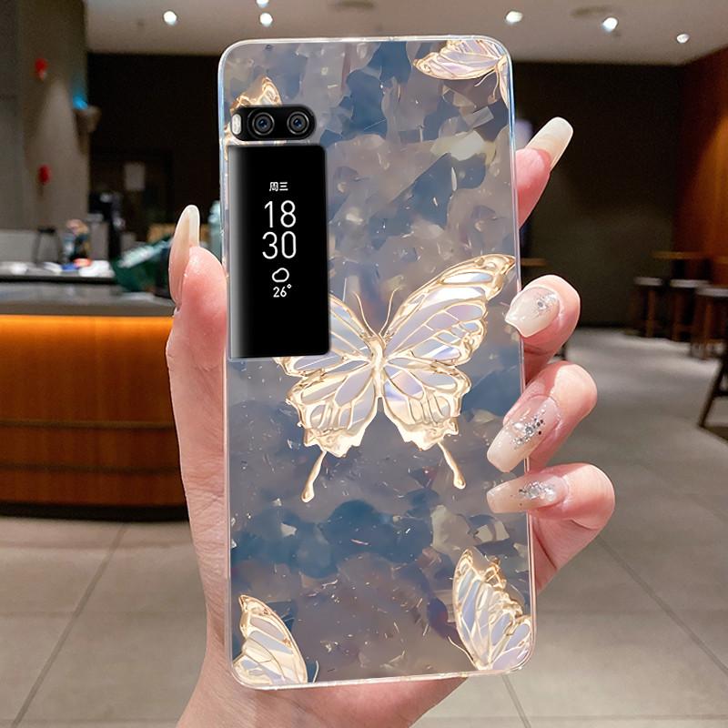 Phone Case For Meizu Pro 7 Case For Meizu Pro 7 Plus Capa Coque Flower Butterfly Thin Covers Transparent Soft Silicone TPU Cover