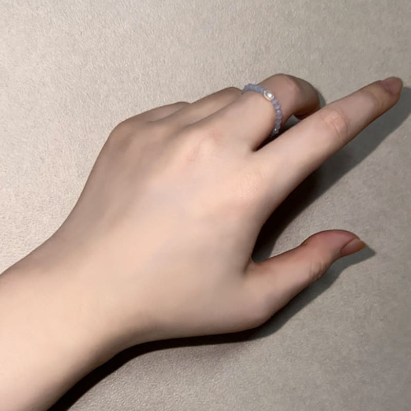 A Little Tickle Blue Drop Bead Ring