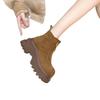 Autumn new matte leather lace-up Martin boots women's platform short boots big head locomotive single boots