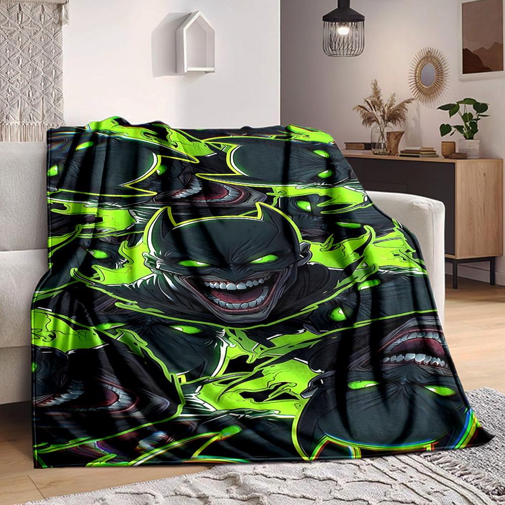 1pc Batman Flannel Throw Blanket Lightweight Soft Warm All Season Blanket for Sofa, Bed, Travel, Camping L1024168