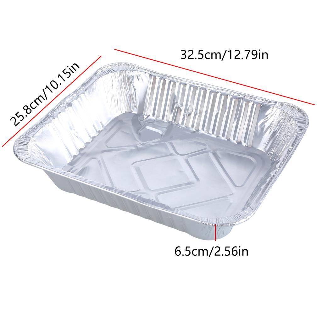 10 Pack Aluminum Foils Tray Disposables Thickened Food Container Convenient Takeaway Storage Box Practical Cookware