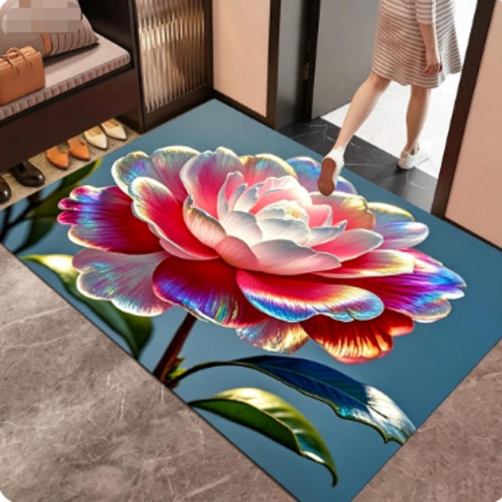 Non-slip Bathroom Floor Mat Soft Blanket Durable Flower Carpet  Home Decoration