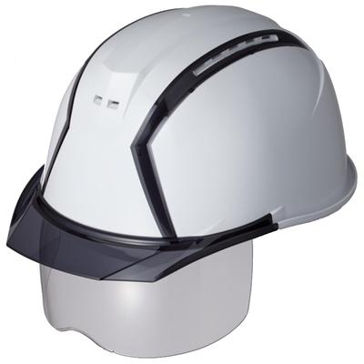 Sumibe Techno Plastics MXCS-B N-COOL Hitzeschutz-Arbeitshelm mit Visier und Belüftung, Schneeweiß/Rauch
