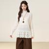 Xiaoxiangfeng Lace Fungus Edge Semi-turtleneck Knitted Sweater Women's Autumn and Winter Long-sleeved T-shirt with Bottoming Shirt Top