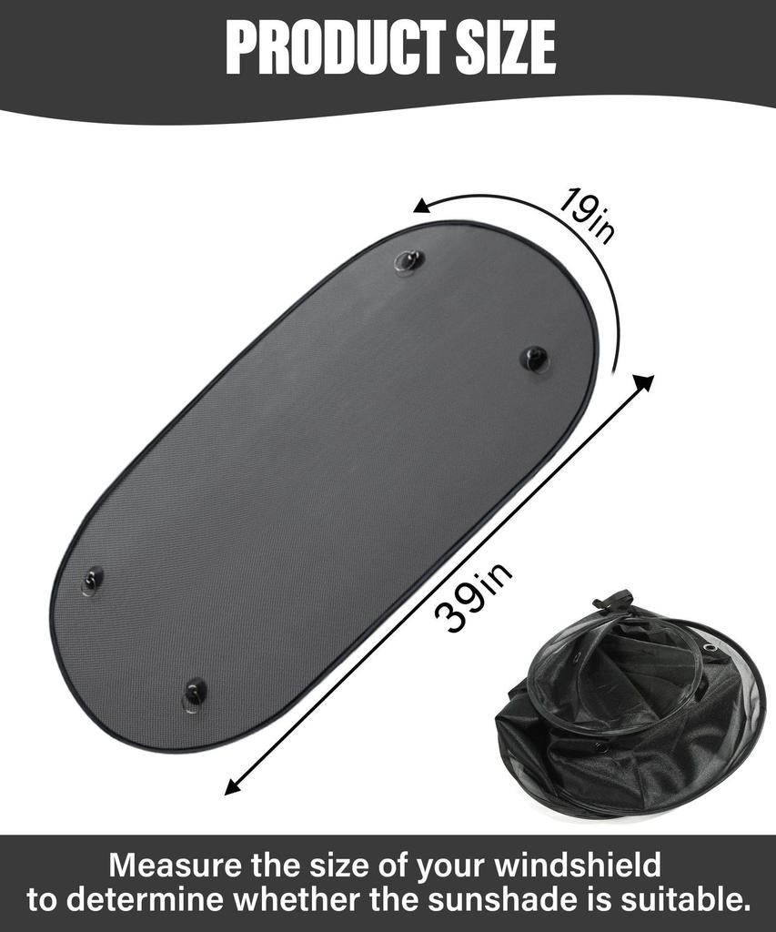 Mesh Car Sunshade with Black Suction Cups, 100x50CM - UV Protection & Heat Insulation for Back Window
