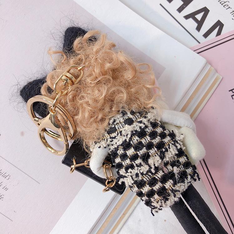 Korean Little Sister Pendant Keychain - Creative Car & Bag Accessory, Handmade Doll Gift