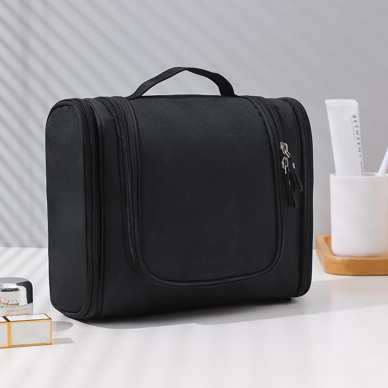 Travel Toiletry Bag With Hanging Hook And Dual Zippers For Bathroom Organization