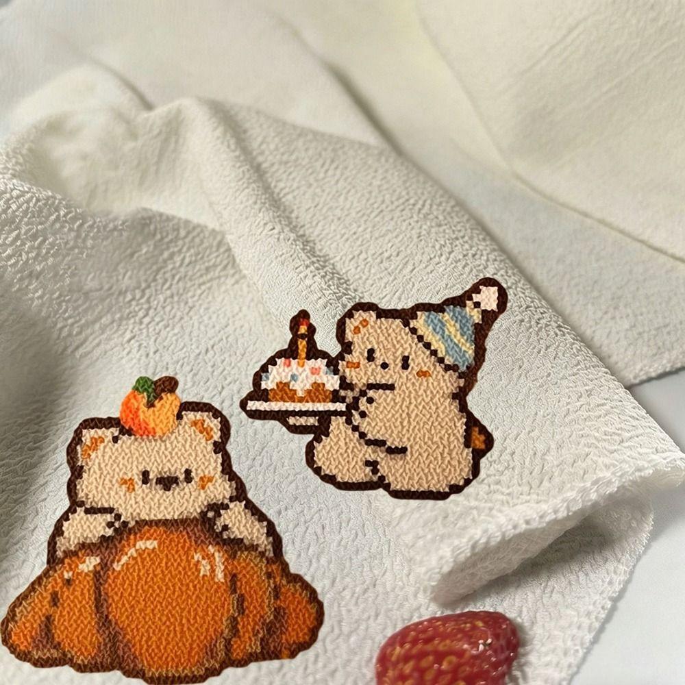 High Temperature Resistant Ironing Cloth for Perler Beads Large Size Textured White Bath Towel Handmade Tool
