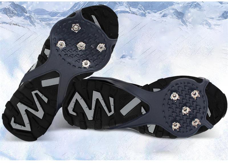 5 Teeth Ice Gripper For Shoes Women Men Crampons Ice Gripper Spike Grips Cleats For Snow Studs Non-Slip Climbing Hiking Covers