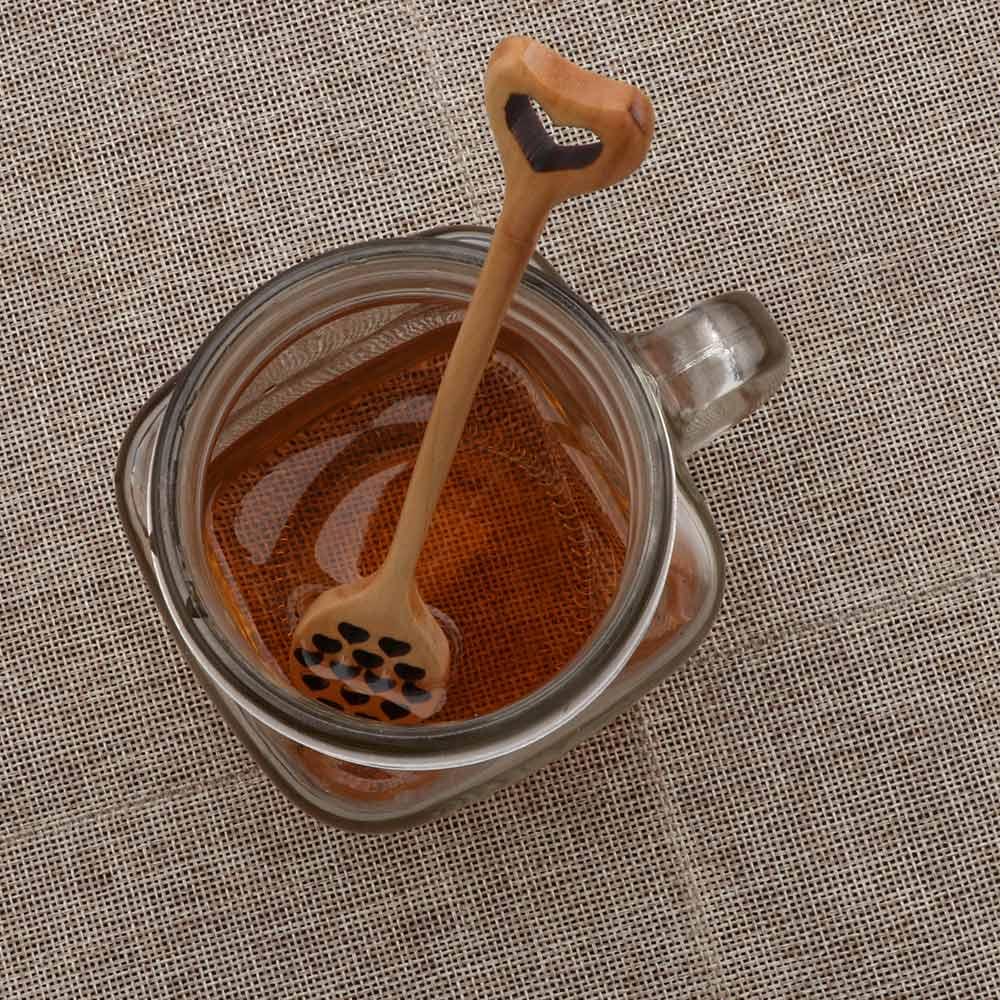 Home Comb Wooden Handmade Long Handle Saver Mixing Stick Spoon Honey Dipper Stirrer