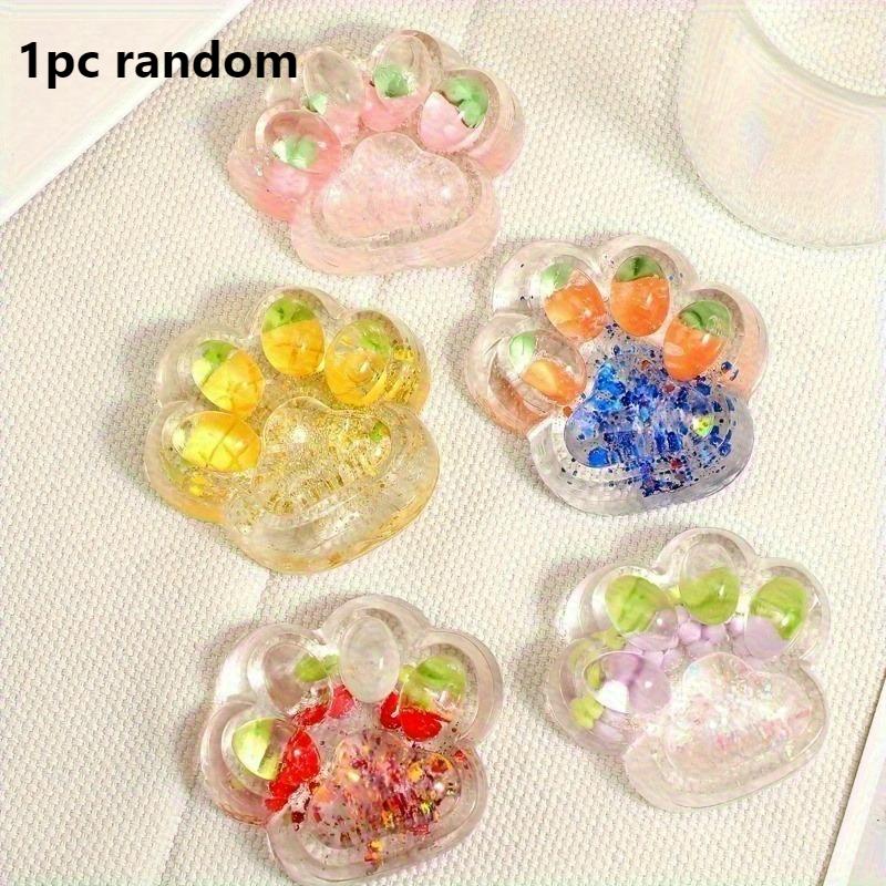 Taba Squishy Transparante Glitter Kattenpoot Fidget Speelgoed Schattige Jelly Knijp Stressverlichtend Speelgoed Kinderfeest Decompressie Cadeau