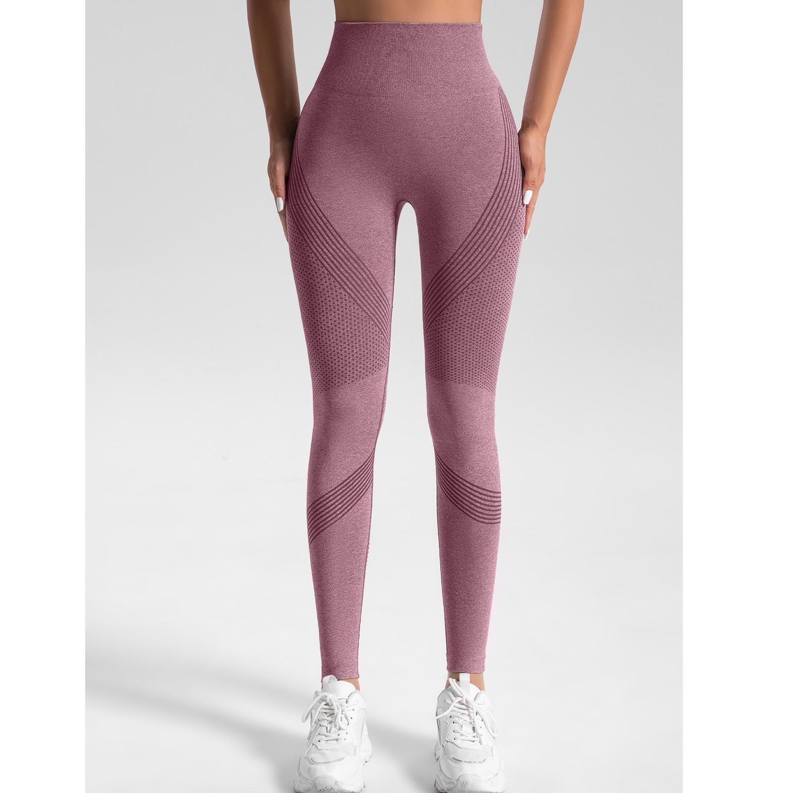 

Жіночі повсякденні безшовні штани для фітнесу з підйомом стегон, щільною посадкою та високою талією, штани для йоги Seach Hip XL винний