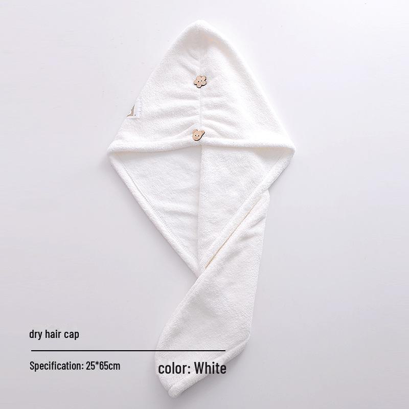 Women's Quick-Dry Coral Fleece Bath Wrap with Buckle, Hair Cap, and Cute Makeup Headband