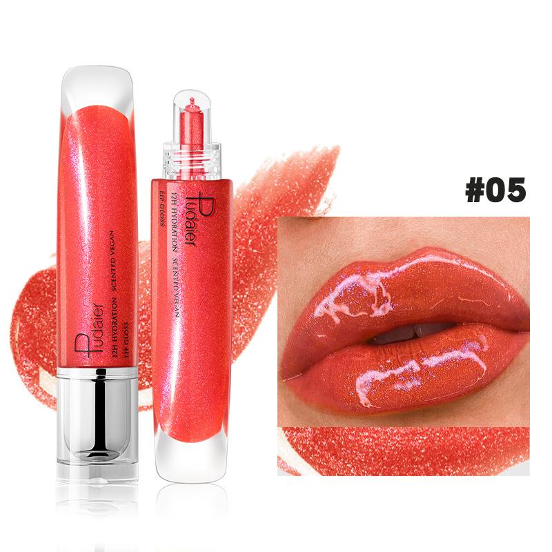 Pearlescent Glitter Plumping Lip Gloss Mirror Jelly Moisturizing Liquid Lipstick Clear Mermaid Pink Sexy Lip Tint Lips Cosmetics