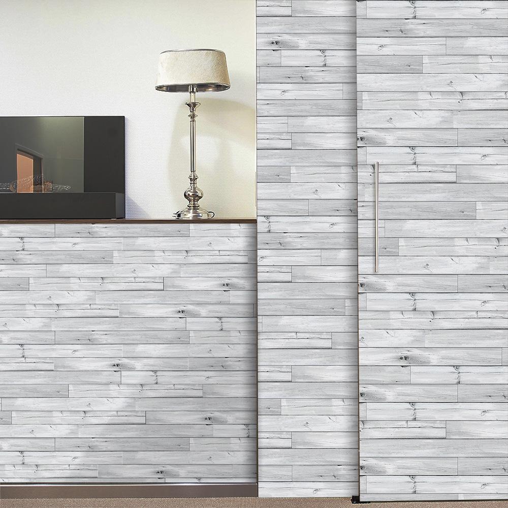 1roll 20x300cm Wood Grain Floor Stickers PVC Self-Adhesive Thickened Waterproof Wall Stickers, for Living Room Office Home Decor