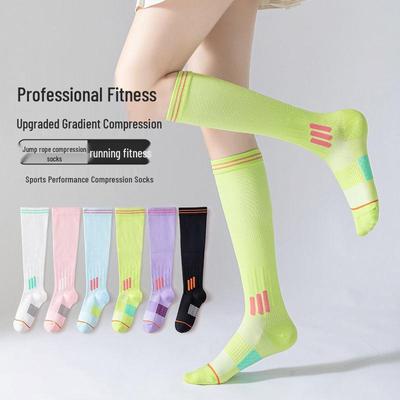 Profesionální dlouhé kompresní ponožky pro jógu, fitness, sport, švihadlo a pilates s protiskluzovým designem