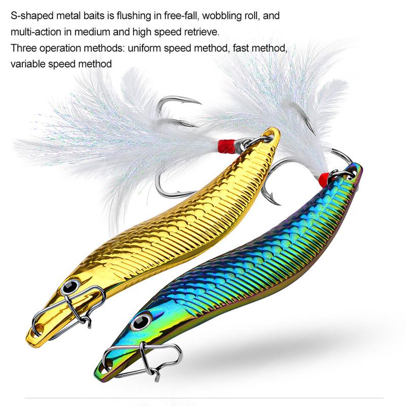 WBTY 5 Pièces 30g/40g Leurres de Pêche à Chute Lente en Métal Plat WBTY 5 Pièces 30g/40g Leurres de Pêche à Chute Lente en Métal Plat
