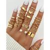 66 Piece Set Minimalist Time Hollow Out Design Geometric Ring Multi Piece Set Girl Daily Party Wearing Fashion Jewelry 2024