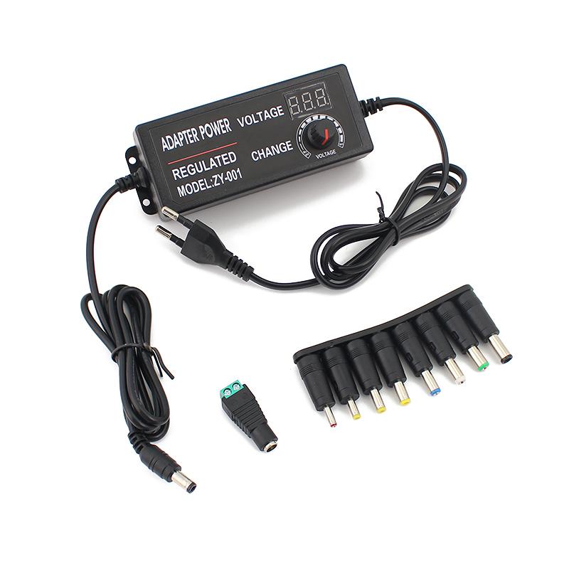 AC Adjustable Power Supply 3V-24V 3A AC DC 8 Plug Connect Universal Adapter Adjustable AC TO DC 220V 110V TO 3V 24V 9W 72W EU US