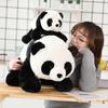 Black and White Cloth Doll Lying Down Panda Plush Toy Giant Panda Cute Doll Birthday Gift Hug Bear for Girl