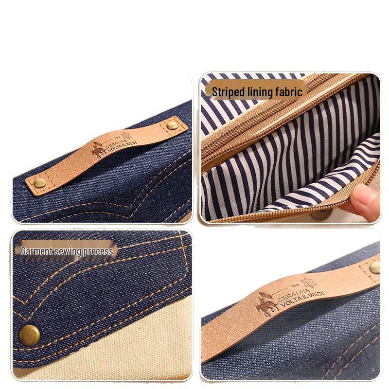 Chic Denim Pencil Case: 2025 Design for Middle School Girls - Large Capacity, Unique Stationery Box